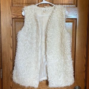 H&M White Faux Fur Vest
